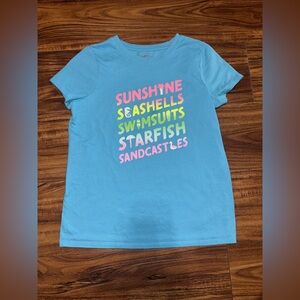 Girls Beach Theme Shirt Size XL (14)